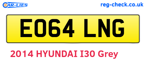 EO64LNG are the vehicle registration plates.