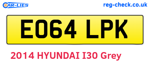 EO64LPK are the vehicle registration plates.