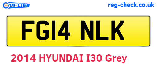 FG14NLK are the vehicle registration plates.