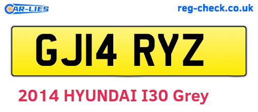 GJ14RYZ are the vehicle registration plates.