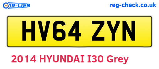HV64ZYN are the vehicle registration plates.