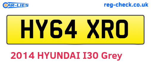 HY64XRO are the vehicle registration plates.