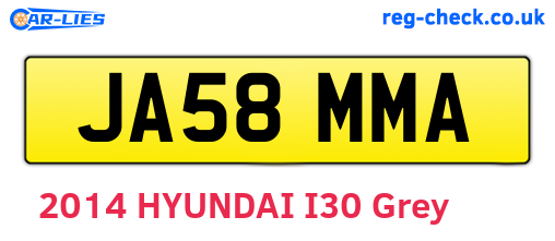 JA58MMA are the vehicle registration plates.