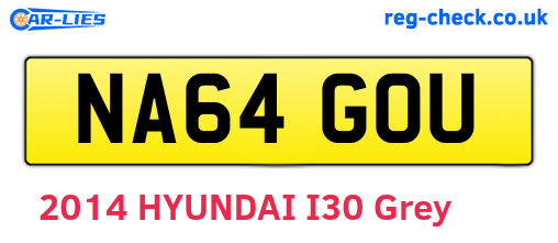 NA64GOU are the vehicle registration plates.