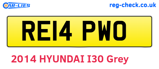 RE14PWO are the vehicle registration plates.