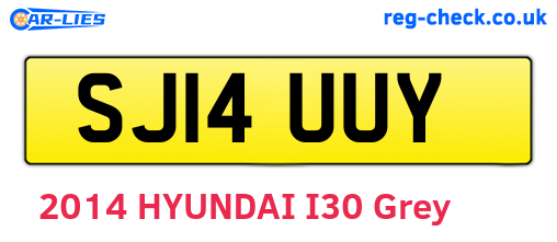 SJ14UUY are the vehicle registration plates.