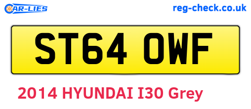 ST64OWF are the vehicle registration plates.