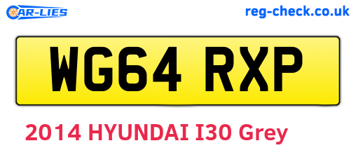 WG64RXP are the vehicle registration plates.