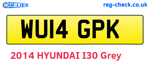 WU14GPK are the vehicle registration plates.