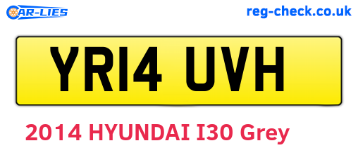 YR14UVH are the vehicle registration plates.