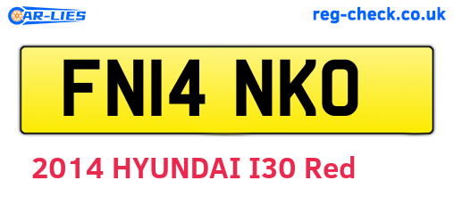 FN14NKO are the vehicle registration plates.