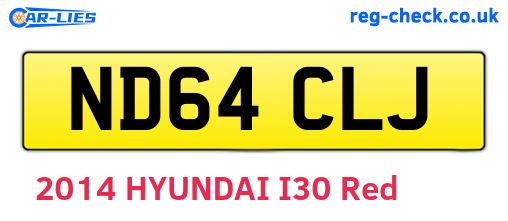 ND64CLJ are the vehicle registration plates.