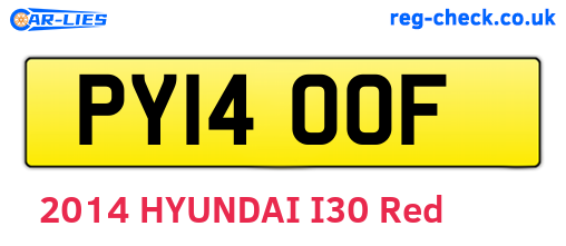 PY14OOF are the vehicle registration plates.