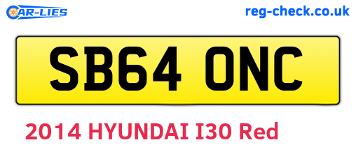 SB64ONC are the vehicle registration plates.