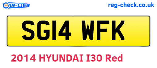 SG14WFK are the vehicle registration plates.