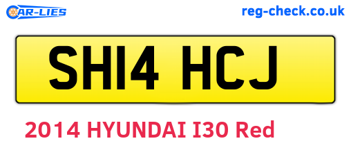 SH14HCJ are the vehicle registration plates.