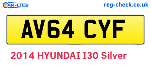 AV64CYF are the vehicle registration plates.