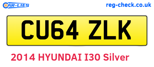 CU64ZLK are the vehicle registration plates.