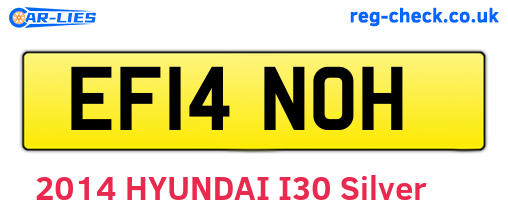 EF14NOH are the vehicle registration plates.