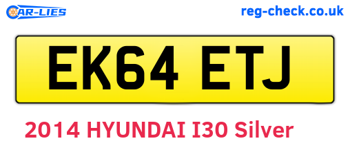 EK64ETJ are the vehicle registration plates.