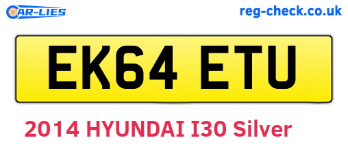 EK64ETU are the vehicle registration plates.