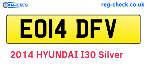 EO14DFV are the vehicle registration plates.