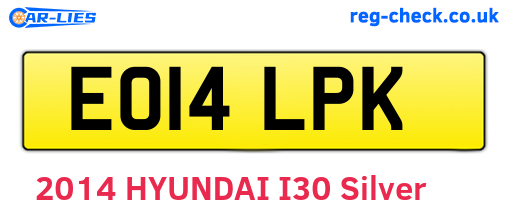 EO14LPK are the vehicle registration plates.