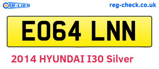 EO64LNN are the vehicle registration plates.