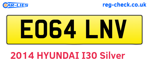 EO64LNV are the vehicle registration plates.