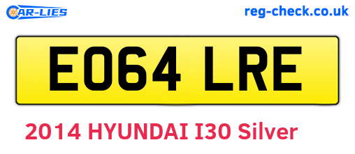 EO64LRE are the vehicle registration plates.