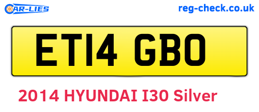 ET14GBO are the vehicle registration plates.