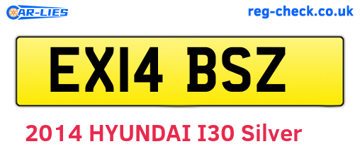 EX14BSZ are the vehicle registration plates.