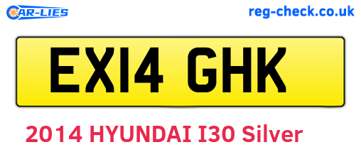 EX14GHK are the vehicle registration plates.