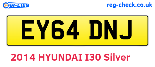 EY64DNJ are the vehicle registration plates.