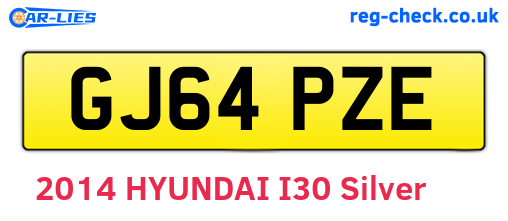 GJ64PZE are the vehicle registration plates.