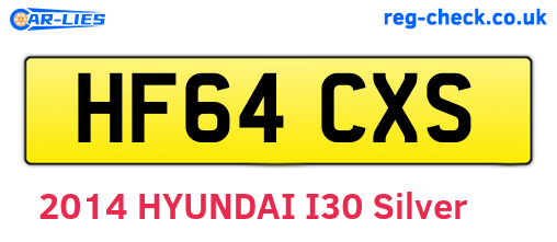 HF64CXS are the vehicle registration plates.