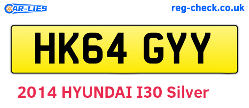 HK64GYY are the vehicle registration plates.