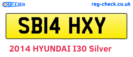 SB14HXY are the vehicle registration plates.