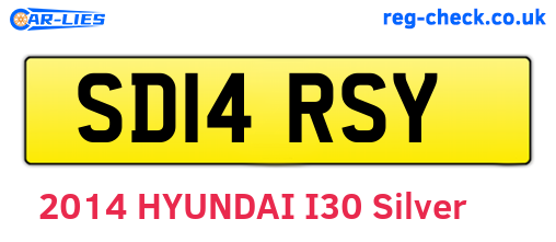 SD14RSY are the vehicle registration plates.