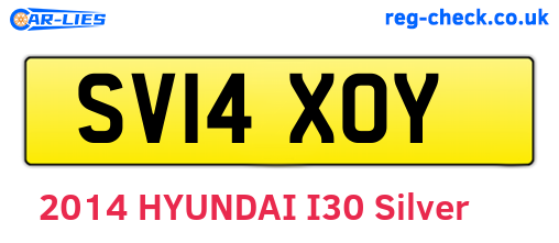 SV14XOY are the vehicle registration plates.