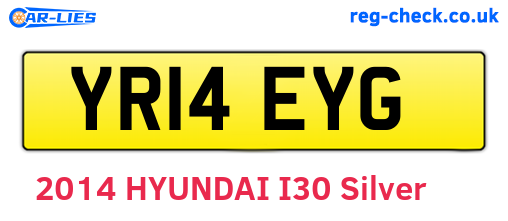 YR14EYG are the vehicle registration plates.