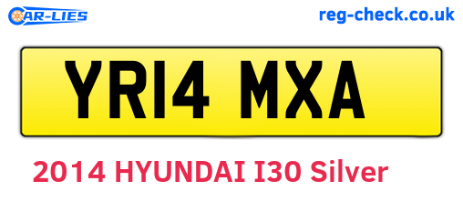 YR14MXA are the vehicle registration plates.