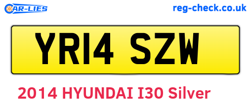 YR14SZW are the vehicle registration plates.