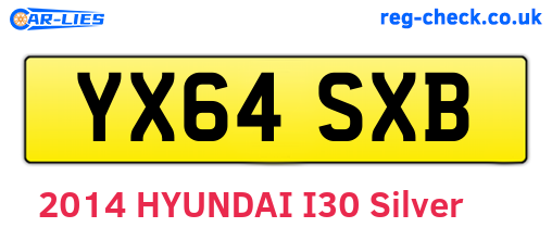 YX64SXB are the vehicle registration plates.
