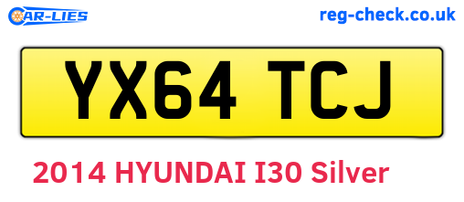 YX64TCJ are the vehicle registration plates.