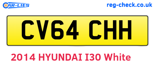 CV64CHH are the vehicle registration plates.