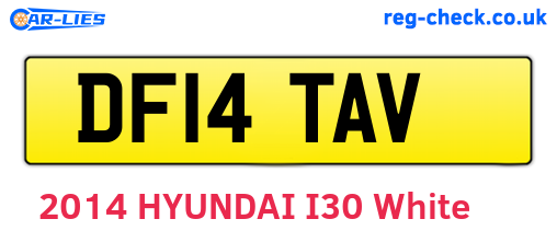DF14TAV are the vehicle registration plates.
