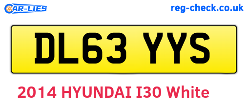DL63YYS are the vehicle registration plates.