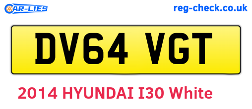 DV64VGT are the vehicle registration plates.