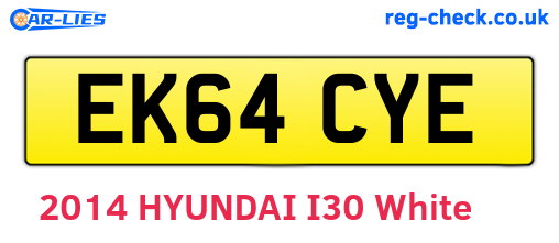 EK64CYE are the vehicle registration plates.